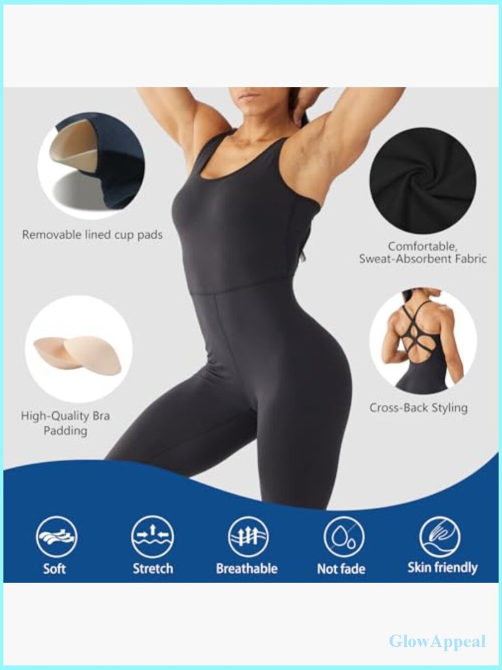Sleeveless Backless Bodysuit Jumpsuit Yoga Romper Dance Unitard Workout Bodycon - Picture 3 of 7